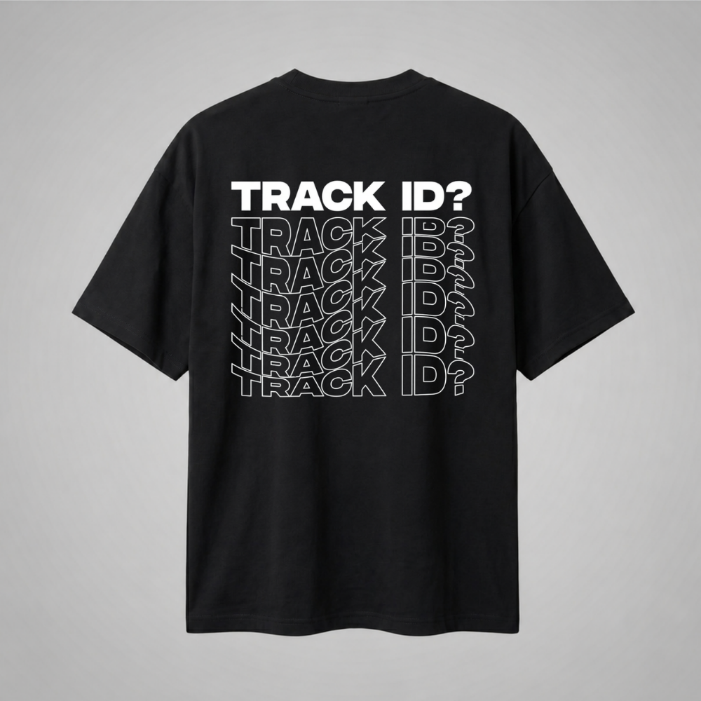 Oversize Premium T-Shirt Track ID - Siyah